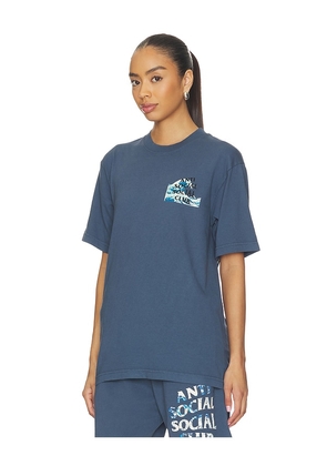 Anti Social Social Club The Great Wave Tee in Blue. Size S. Also in L, M, XL/1X.
