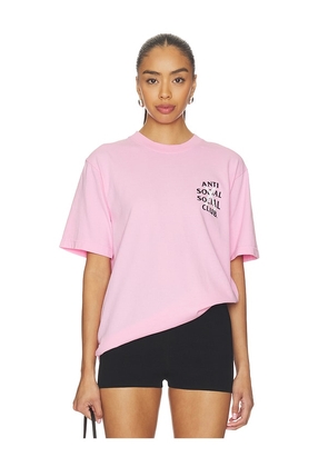 Anti Social Social Club Cancelled Hand Painted Tee in Pink. Size S. Also in L, M, XL/1X.