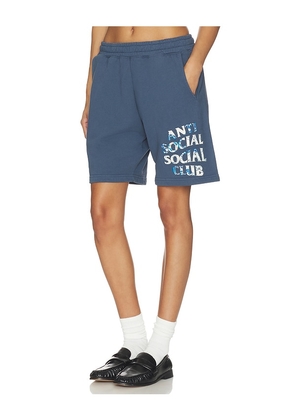 Anti Social Social Club Boro Wave Shorts in Blue. Size S. Also in M, L, XL/1X.