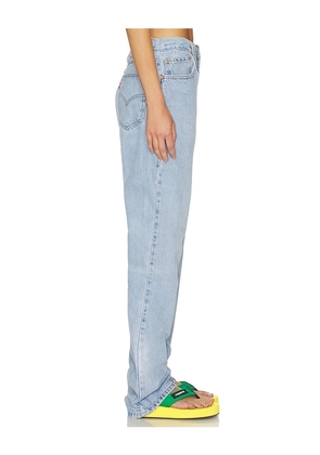 aligrace Signature Baggy Straight Leg Jean in Blue. Size 26. Also in 24, 31.