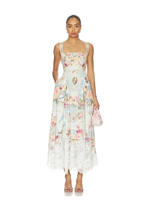 Camilla Long Fit And Flare Dress in Blue,Peach. Size M. Also in L.