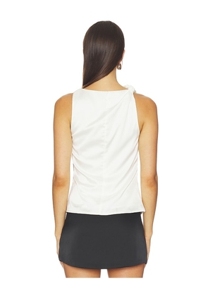 ALL THE WAYS X Ivana Ramirez Laney Drape Top in Ivory. Size XXS. Also in XS, S, M, L, XL.