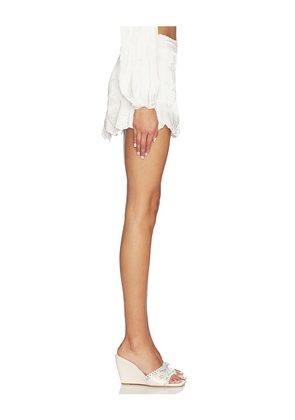 For Love & Lemons Locked Hearts Skort in White. Size XS. Also in S, L, XL.