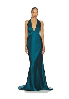 Nookie Scarlet Plunge Gown in Teal. Size XS. Also in S, M, L, XL.