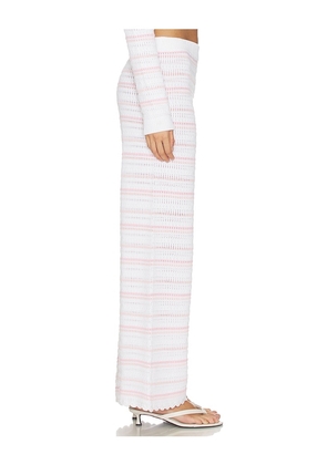 LoveShackFancy Clarabeth Pants in Pink,White. Size XXS. Also in XS, S, M, L, XL.