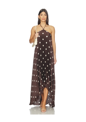 Lovers and Friends x Ivana Ramirez Kiki Maxi in Brown. Size XXS. Also in XS, S, M, L, XL.