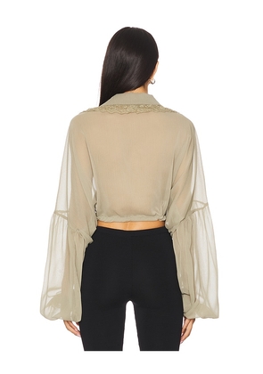SNDYS Pearl Top in Sage. Size XS. Also in XXS, S, M, L, XL.