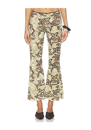 SIEDRES Jeslynn Pant in Cream, Brown. Size XS. Also in S, M.