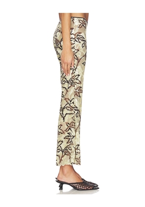 SIEDRES Jeslynn Pant in Cream, Brown. Size XS. Also in S, M, L.