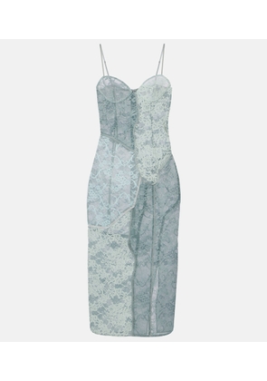 Acne Studios Paneled cotton-blend lace midi dress