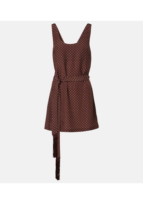 Posse Evie belted polka-dot minidress