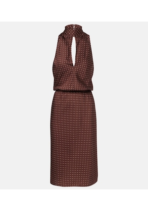 Posse Phoebe polka-dot halterneck midi dress