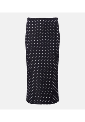 Max Mara Polka-dot jersey midi skirt