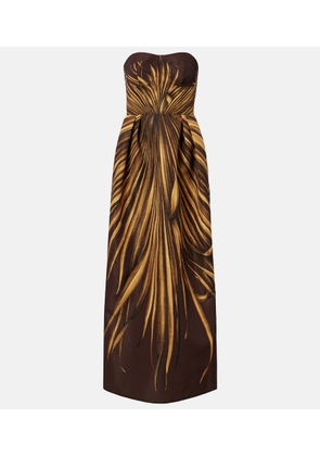 Oscar de la Renta Printed bustier gown