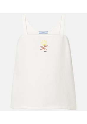 Prada Embroidered linen top