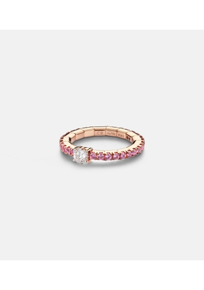 Bucherer Fine Jewellery Stretchy 18kt rose gold ring with diamond and sapphires