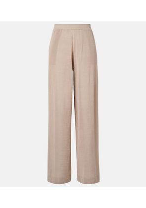 Alaia Linen and silk wide-leg pants