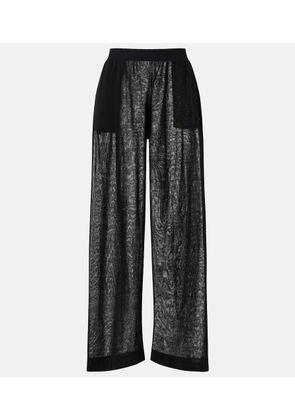 Alaia Linen and silk wide-leg pants
