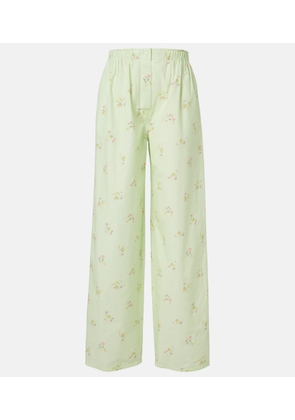 Prada Floral cotton wide-leg pants