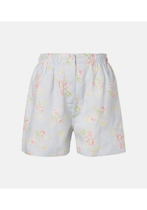 Prada Floral linen shorts