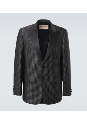 Valentino Polka-dot jacquard tuxedo jacket