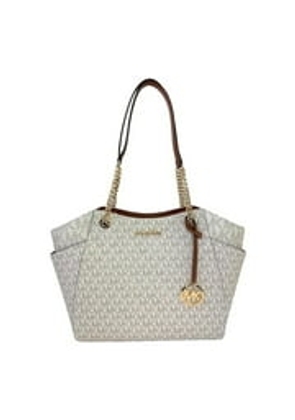 Michael Kors Jet Set Travel Large Logo Tote Vanilla
