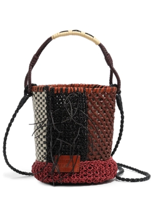 Bimba y Lola mini woven bucket bag - Black