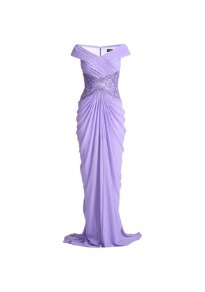 Tadashi Shoji draped embroidered dress - Purple