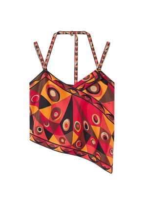 PUCCI Occhi-print silk scarf top - Red