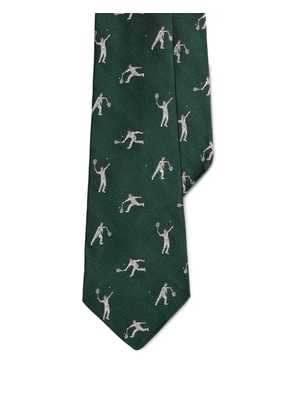 Polo Ralph Lauren tennis-player silk tie - Green