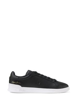 Polo Ralph Lauren logo-print leather sneakers - Black