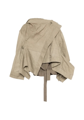 YEHUAFAN draped tie-fastening jacket - Neutrals