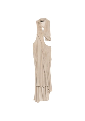YEHUAFAN draped dress - Brown