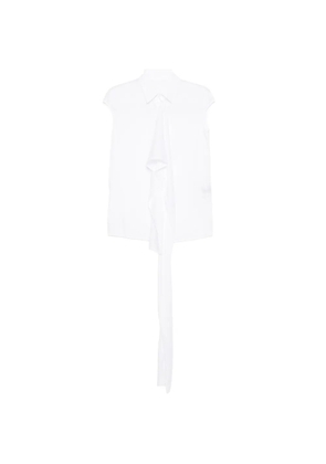 Yohji Yamamoto ruffle-detailing sleeveless top - White