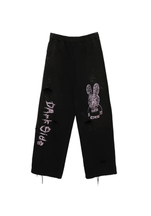 Kidill graphic-print distressed track pants - Black