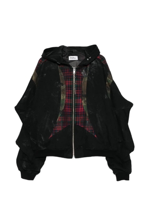 Kidill ruffled hooded denim jacket - Black