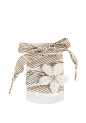 Golden Goose pearl-embellished striped shoelaces - Neutrals