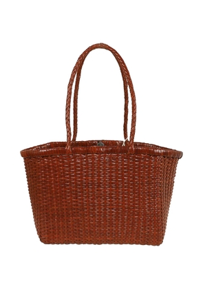 DRAGON DIFFUSION small B Weave leather tote bag - Brown