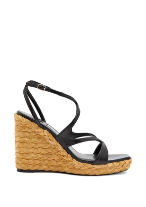 Jimmy Choo strappy woven-wedge espadrilles - Black