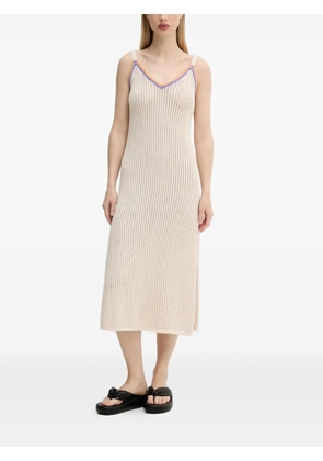 Rip Curl Cala Vadella open-knit side-slit midi dress - Neutrals