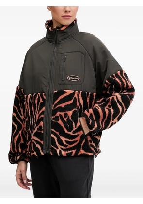 Rip Curl zebra-print fleece-panelled jacket - Black