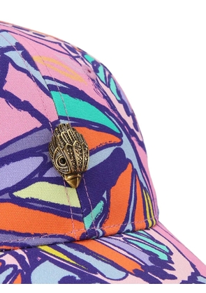 Kurt Geiger London Kensington Eagle-plaque butterfly-print cap - Pink