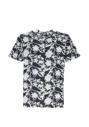 Altea floral-print cotton polo shirt - Blue