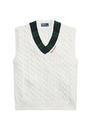 Polo Ralph Lauren cable-knit V-neck sweater - White