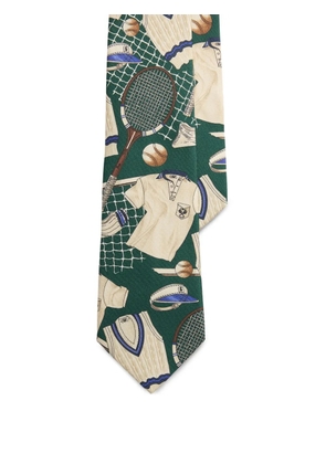 Polo Ralph Lauren tennis-print silk tie - Green