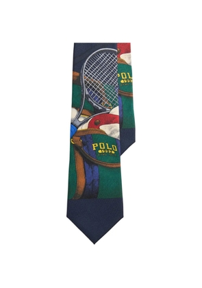 Polo Ralph Lauren tennis-print silk tie - Blue