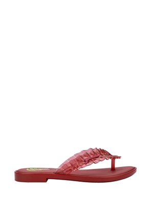 Melissa x Gann ruffled flip-flops - Red