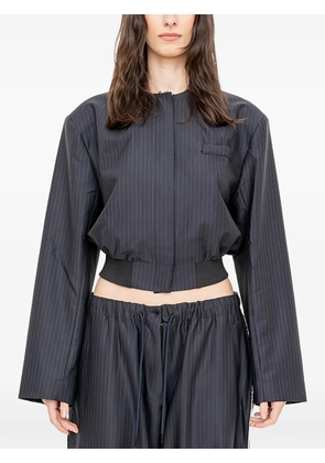 FAÇON JACMIN Vittoria pinstripe-pattern cropped jacket - Blue