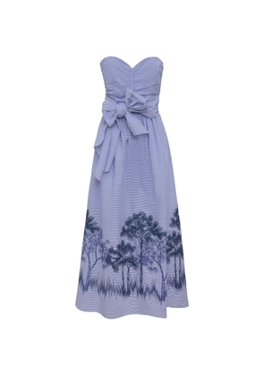Loretta Caponi Desidera strapless cotton midi dress - Blue