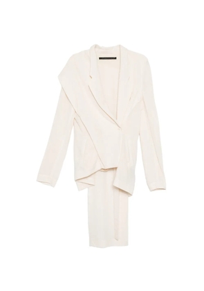 YEHUAFAN asymmetric frayed-edge jacket - Neutrals